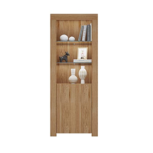 Panana One Door Oak Sideboard with LED Shelves