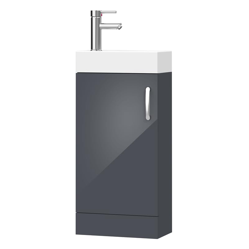 New York Grey Floor Standing Bathroom Vanity Unit