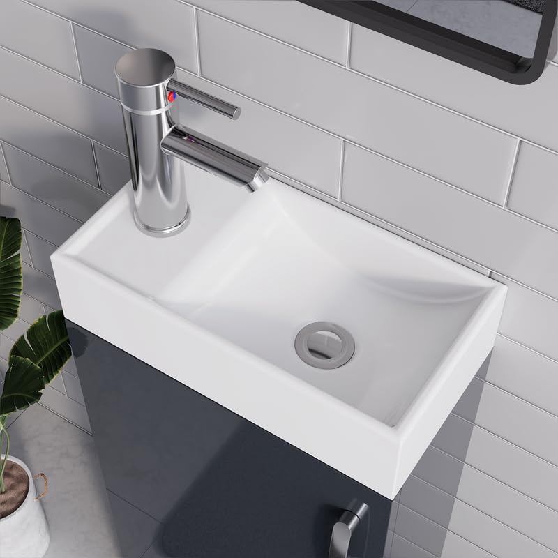 New York Grey Floor Standing Bathroom Vanity Unit