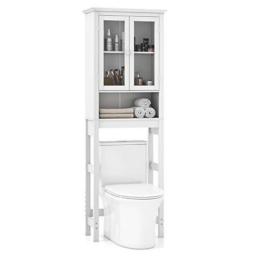 COSTWAY Over Toilet Storage Cabinet with Adjustable Shelf