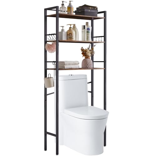 3-Tier Over Toilet Storage Organizer - Rustic Brown