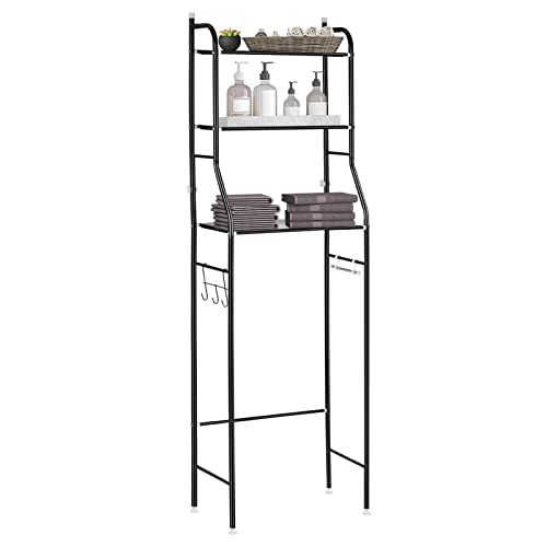 3-Tier Over Toilet Storage Shelf Organizer - Black