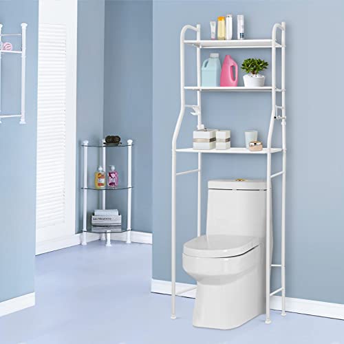 3-Tier Over Toilet Storage Rack - White