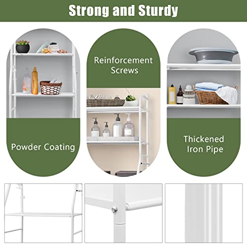 3-Tier Over Toilet Storage Rack - White