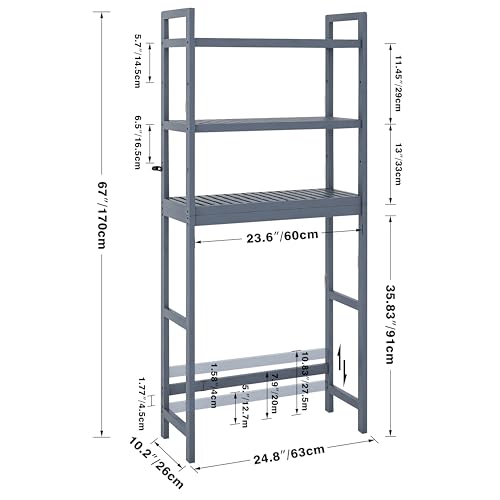 Bamboo Over-The-Toilet Storage Shelf Organizer