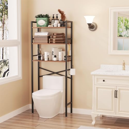 3-Tier Over Toilet Storage Organizer - Rustic Brown