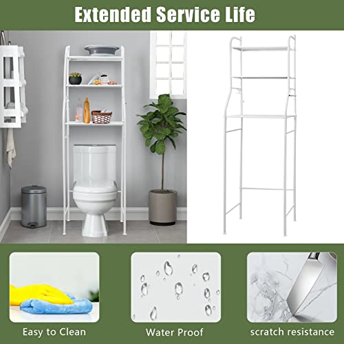 3-Tier Over Toilet Storage Rack - White