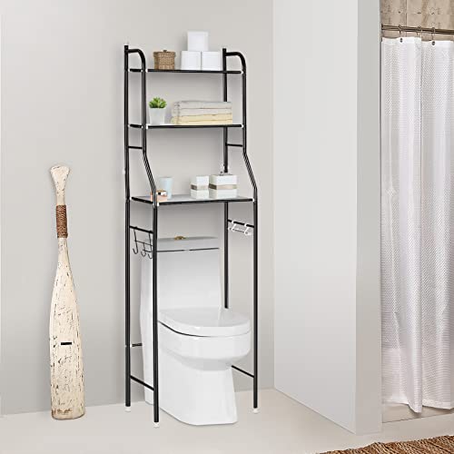 3-Tier Over Toilet Storage Shelf Organizer - Black