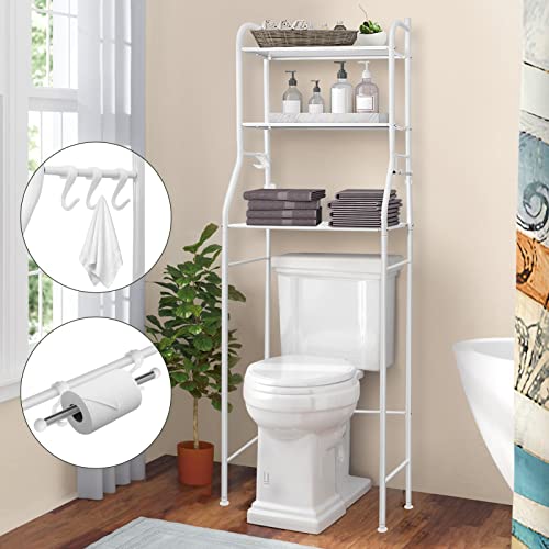 3-Tier Over Toilet Storage Rack - White