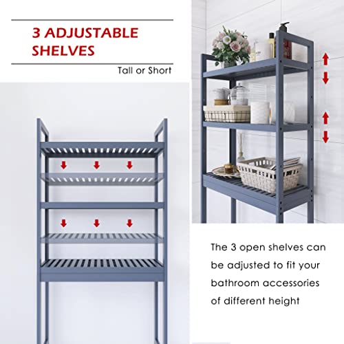 Bamboo Over-The-Toilet Storage Shelf Organizer
