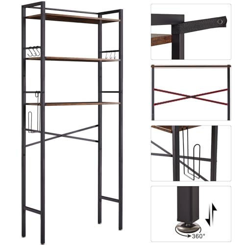 3-Tier Over Toilet Storage Organizer - Rustic Brown