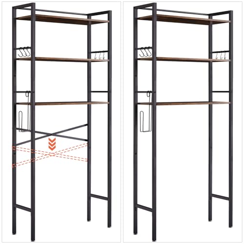 3-Tier Over Toilet Storage Organizer - Rustic Brown