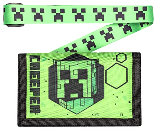 Minecraft Creeper Kids Wallet with Lanyard Gift