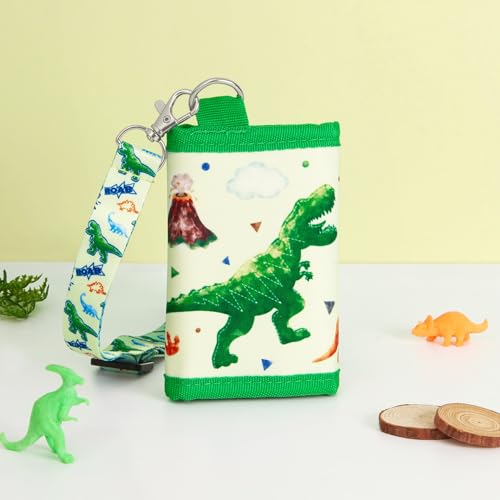 Dinosaur Trifold Wallet for Kids Ages 4-12