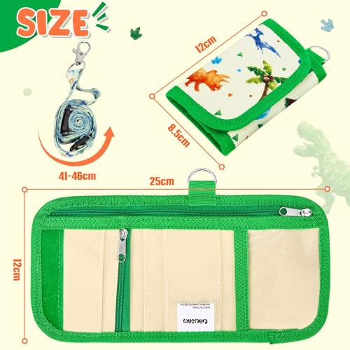 Dinosaur Trifold Wallet for Kids Ages 4-12