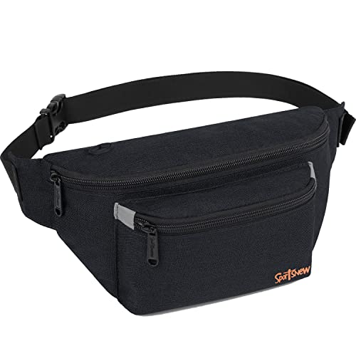 Adjustable Black Fanny Pack for Hiking and Travel