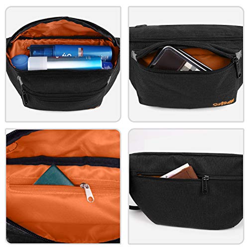 Adjustable Black Fanny Pack for Hiking and Travel
