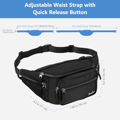 ProCase Adjustable Fanny Pack with 6 Pockets