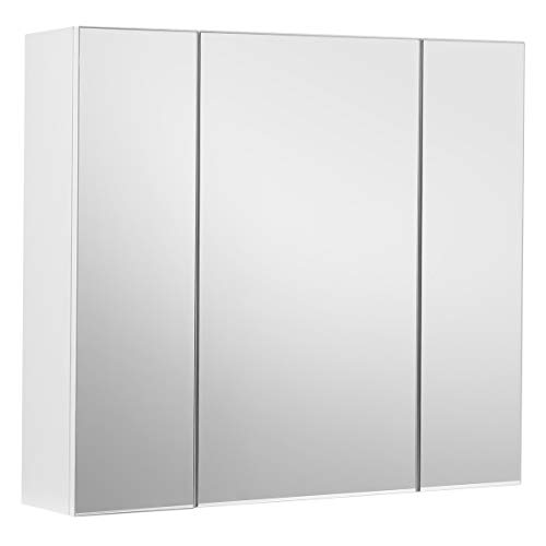 Modern White Bathroom Wall Cabinet with Mirror