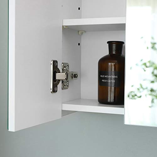 Modern White Bathroom Wall Cabinet with Mirror