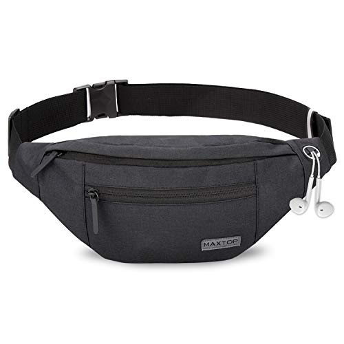 MAXTOP Adjustable Fanny Pack with Headphone Jack