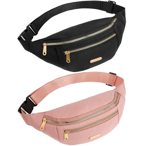 2 Pack Adjustable Fanny Pack for Travel & Sports