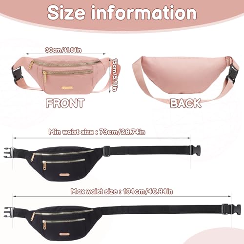 2 Pack Adjustable Fanny Pack for Travel & Sports
