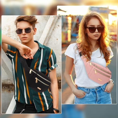 2 Pack Adjustable Fanny Pack for Travel & Sports