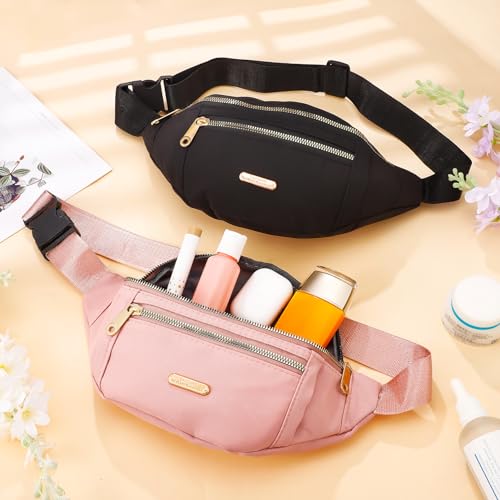 2 Pack Adjustable Fanny Pack for Travel & Sports
