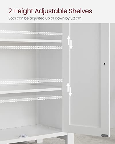 VASAGLE Freestanding White Bathroom Storage Cabinet