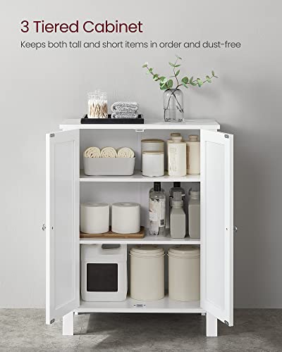 VASAGLE Freestanding White Bathroom Storage Cabinet