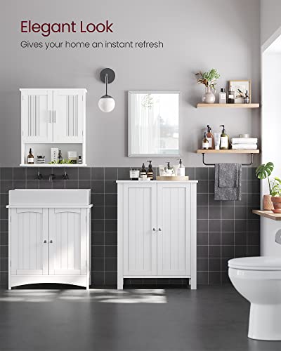 VASAGLE Freestanding White Bathroom Storage Cabinet