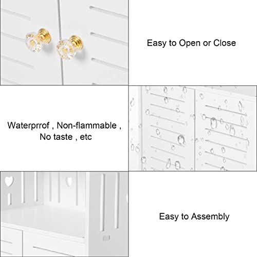 Youyijia White Free-Standing Bathroom Floor Cabinet