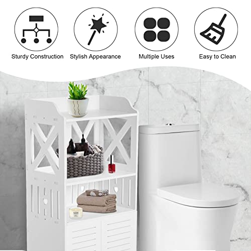 Youyijia White Free-Standing Bathroom Floor Cabinet