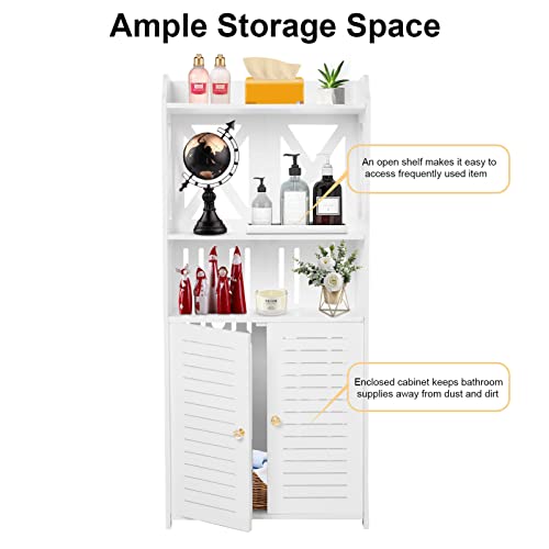 Youyijia White Free-Standing Bathroom Floor Cabinet