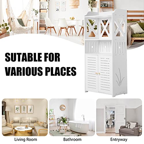 Youyijia White Free-Standing Bathroom Floor Cabinet