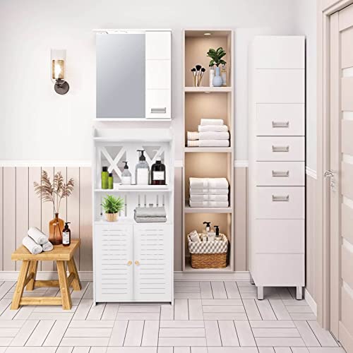 Youyijia White Free-Standing Bathroom Floor Cabinet