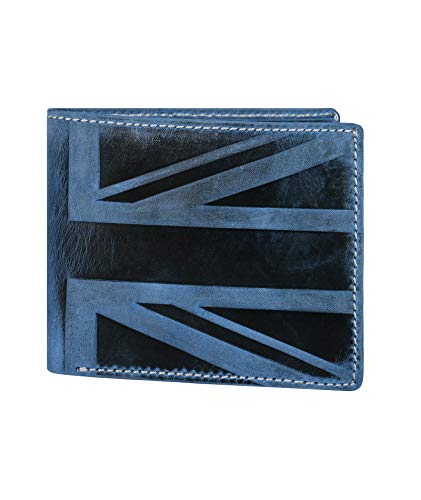 Hudson & James Distressed Leather Men's Wallet - Blue