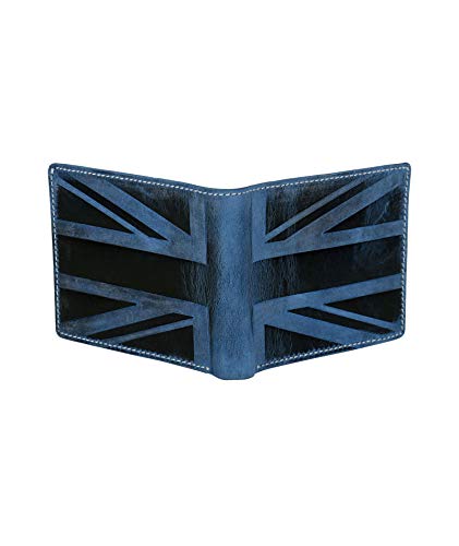 Hudson & James Distressed Leather Men's Wallet - Blue