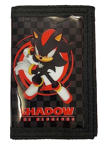 Shadow Sonic Hedgehog Kids Wallet with Zippered Pocket