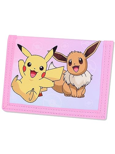 Cute Pokemon Canvas Wallet for Girls with Coin Pouch