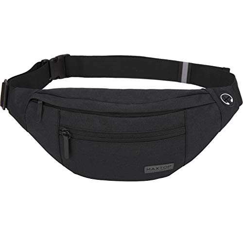 MAXTOP Adjustable Fanny Pack with Headphone Jack