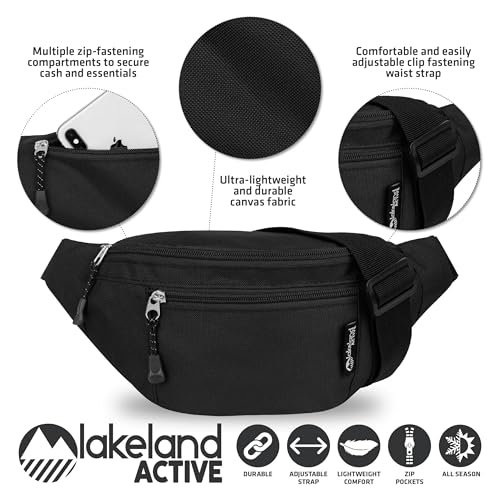 Lakeland Active Classic Black Bum Bag