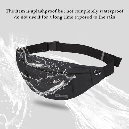 MAXTOP Adjustable Fanny Pack with Headphone Jack