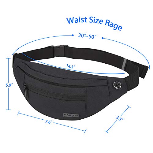 MAXTOP Adjustable Fanny Pack with Headphone Jack