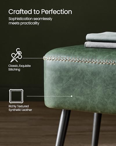 Mid-Century Modern Green Ottoman Bench, 300 kg Capacity