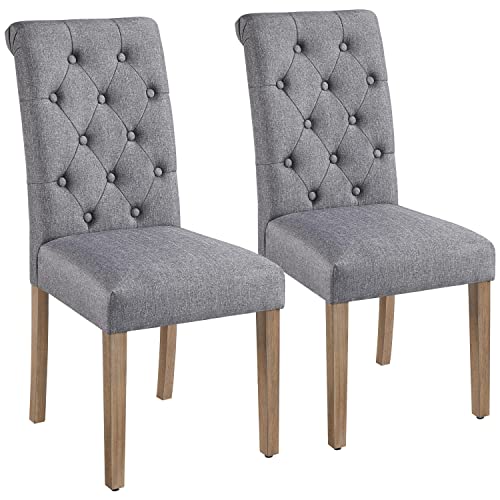 Set of 2 Classic Dark Gray Dining Chairs