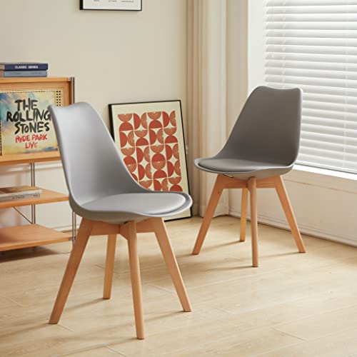 Contemporary Grey Dining Chair with Cushioned Pad