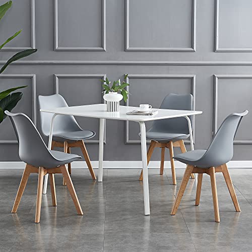 Stylish Set of 4 Retro Dining Chairs - Grey