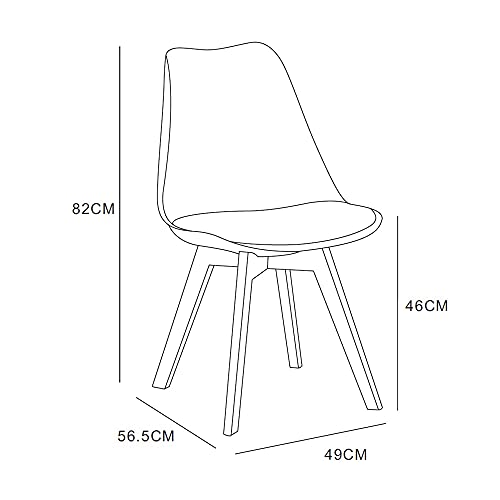 Stylish Set of 4 Retro Dining Chairs - Grey